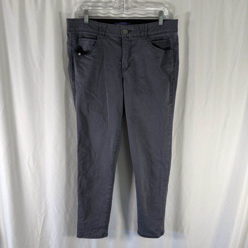 Democracy "Ab" Solution Jeans Womens 12 Gray Stretch Flat Front Skinny Leg